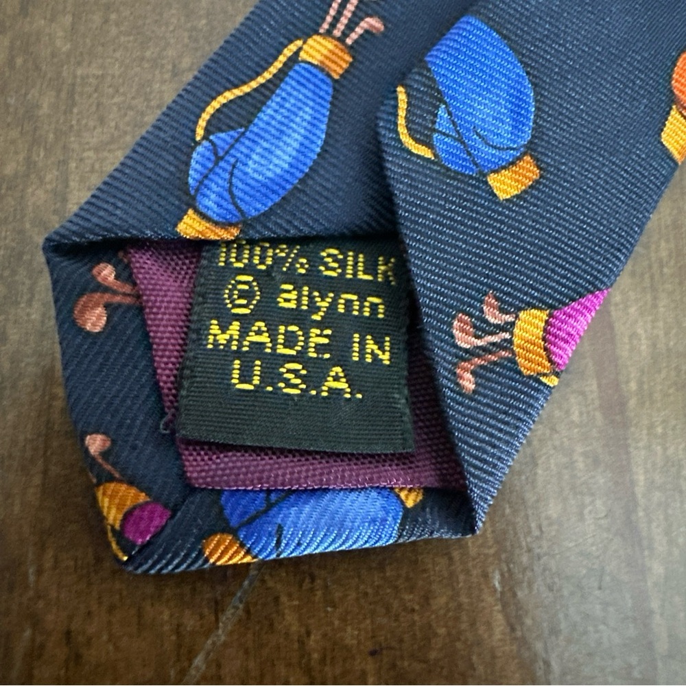 Alynn Neckwear 100% Silk‎ Tie Necktie Colorful Old Golf Bags Golfing Dad Grandpa - Picture 6 of 6